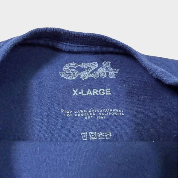 SZA SOS Tour Merch Long Sleeve Shirt Navy Blue XL Top Dawg TDE Hockey Jersey Tee - Picture 10 of 12
